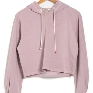 Marine Layer Tate Cropped Hoodie Purple